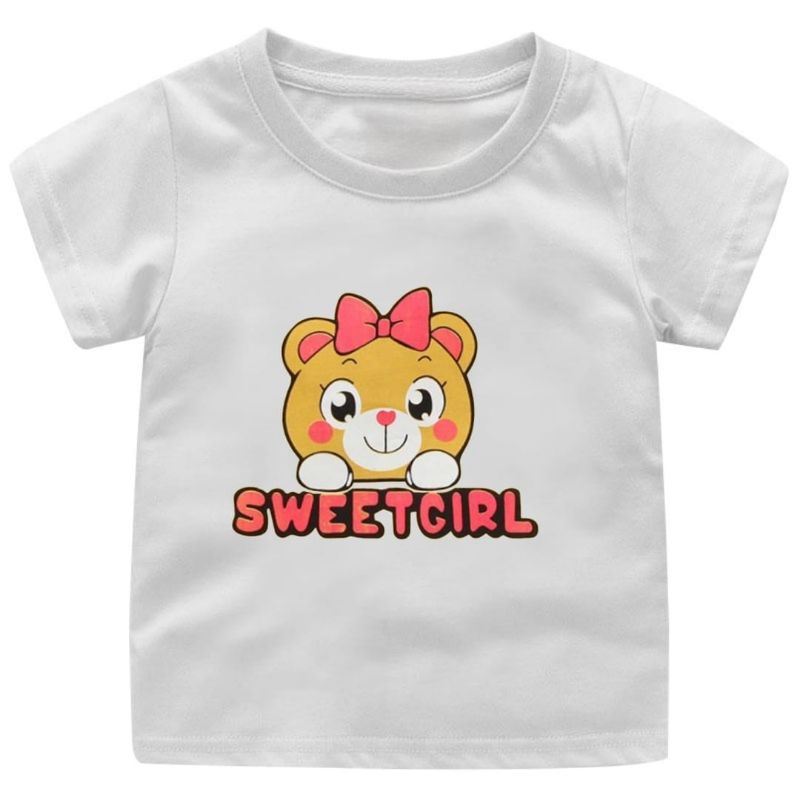 Atasan kaos anak perempuan sweet girl 1-12 tahun ukuran s.m.l.xl.xxl.xxxl baju anak cewek cute