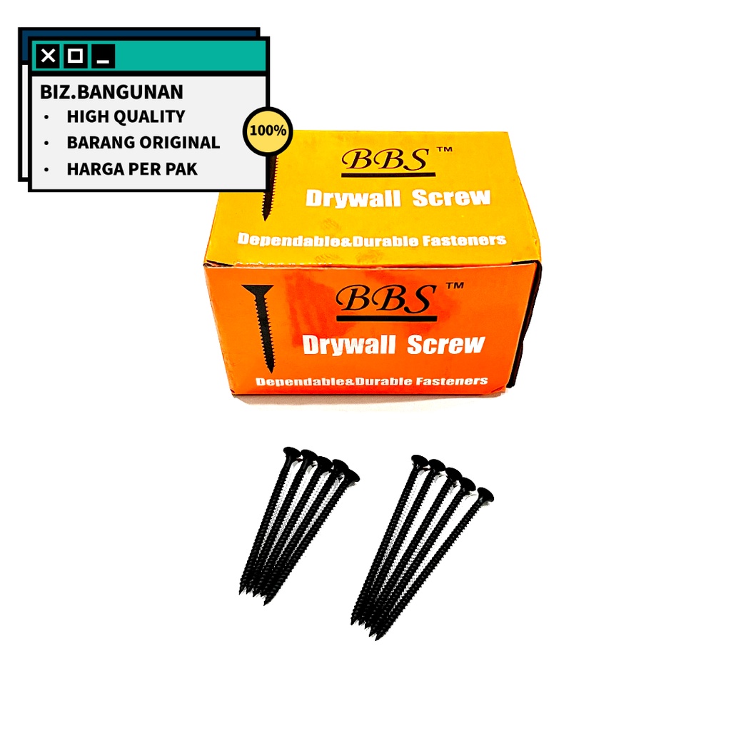 [HARGA PER KOTAK] SEKRUP GYPSUM BAJA - BAUT SKRUP KAYU DRYWALL SCREW PANJANG