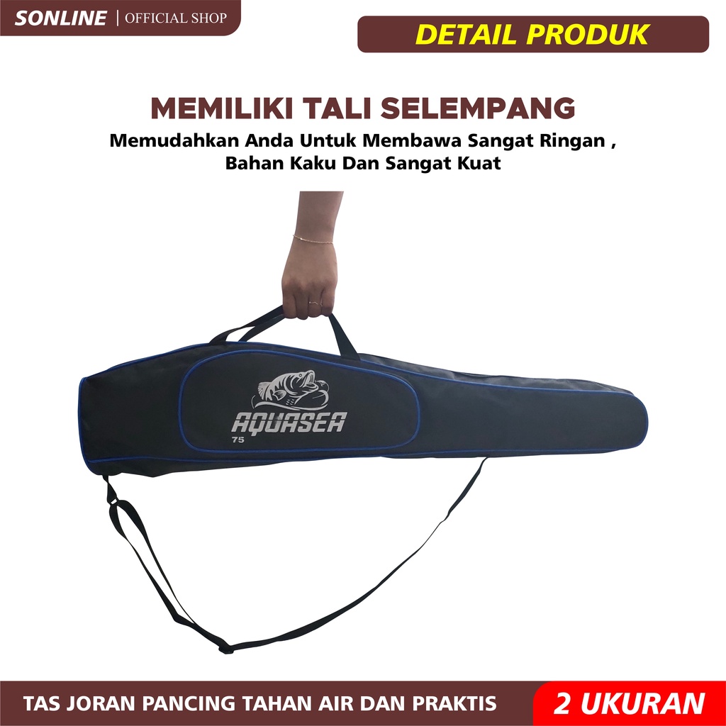 SONLINE -Tas Pancing Brother Ukuran 75cm &amp; 100cm Warna Merah Biru Waterproof Awet TASBR