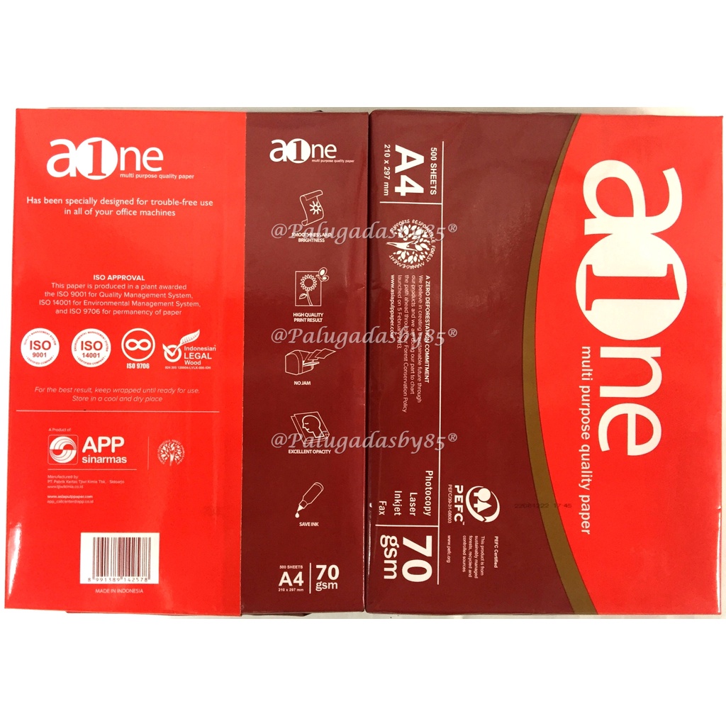 

(1 Pak) Kertas HVS AONE A4 70 Gram - Khusus Instant / Maxi Brite A4 70 / Maxi Brite A4 75