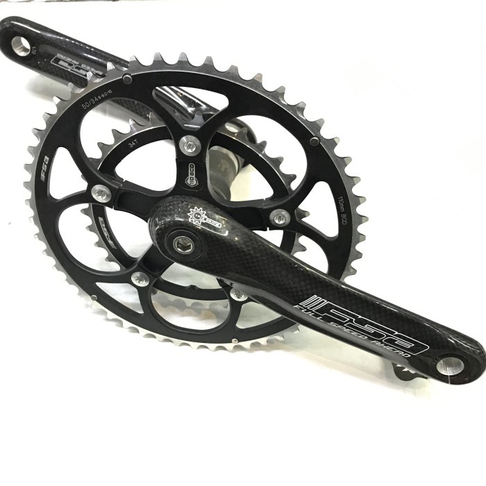 CRANK GEAR DEPAN SEPEDA FSA CARBON 50-34T TANPA BB ISIS DRIVE