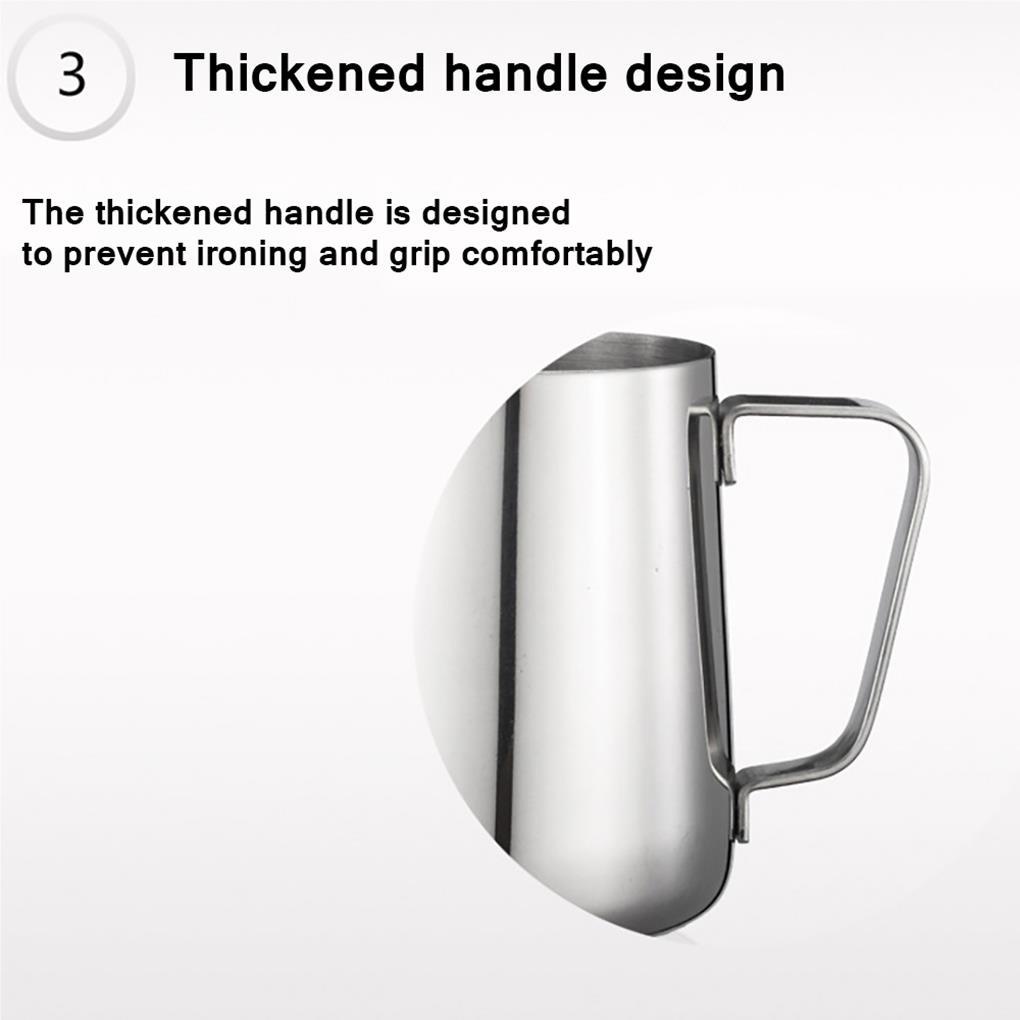 Pitcher Kopi 150ML Stainless Steel Milk Frothing Jug Mug Pitcher Kopi Espresso Craft Frothing Jug (Silver)