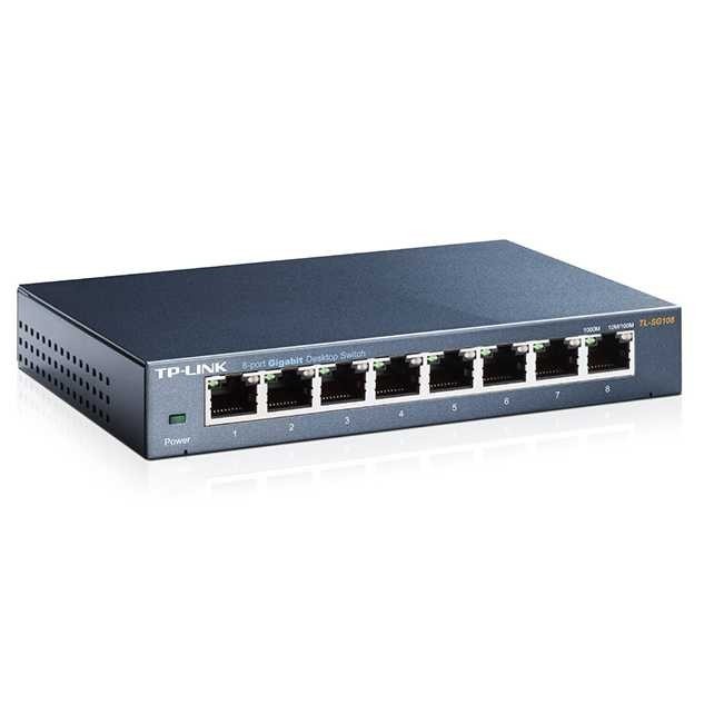 Switch hub tp-link 8 port metal 1000Mbps gigabit lan rj45 ethernet MDI/MDIX tl-sg108 - tplink sg-108