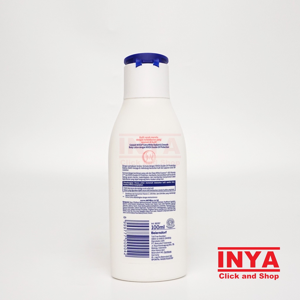 NIVEA EXTRA WHITE RADIANT AND SMOOTH 100ml - Hand and Body Lotion