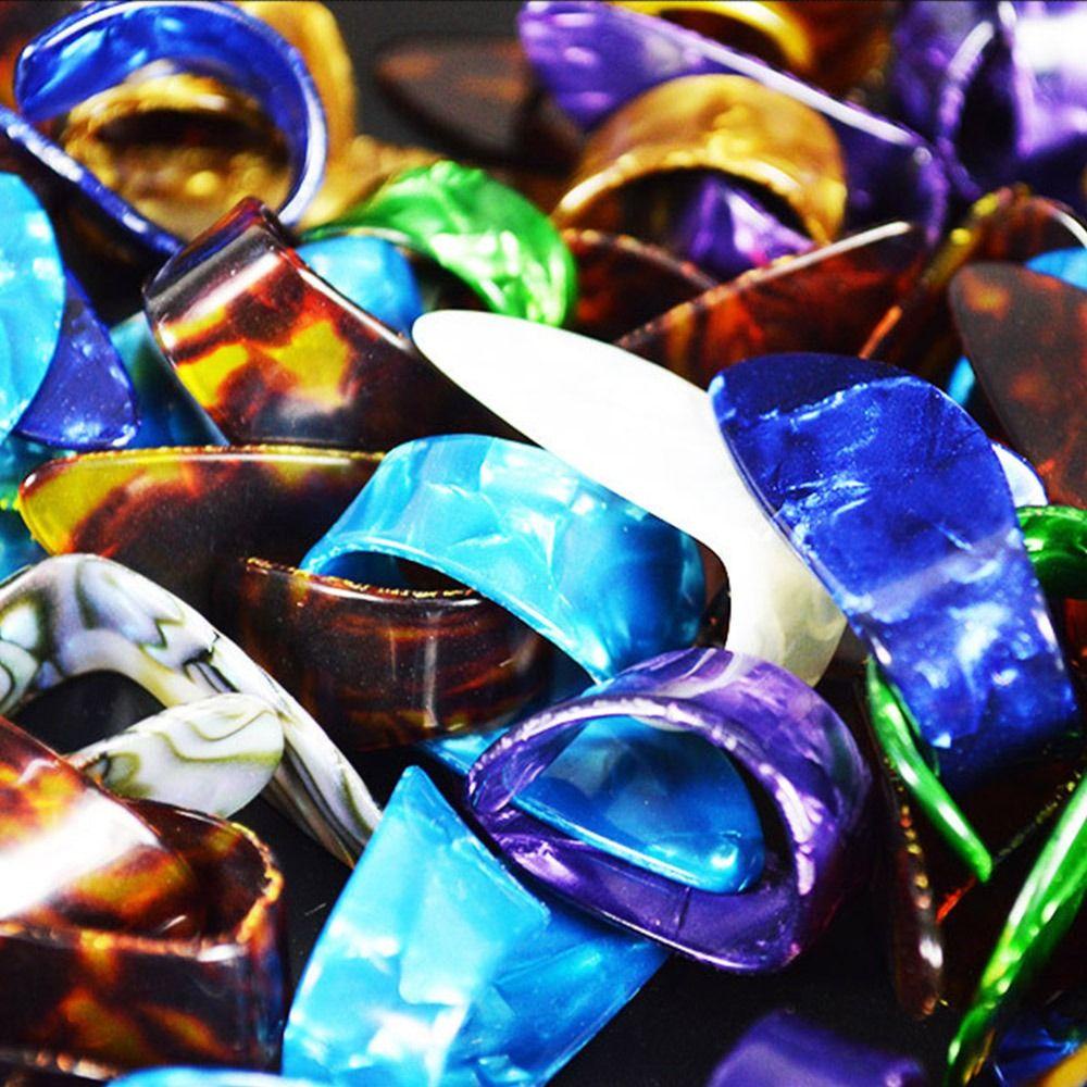 Suyo 10pcs Thumb Finger Picks Untuk Aksesoris Listrik Akustik Gitar Plectrum Sarung Plectrum Plastik