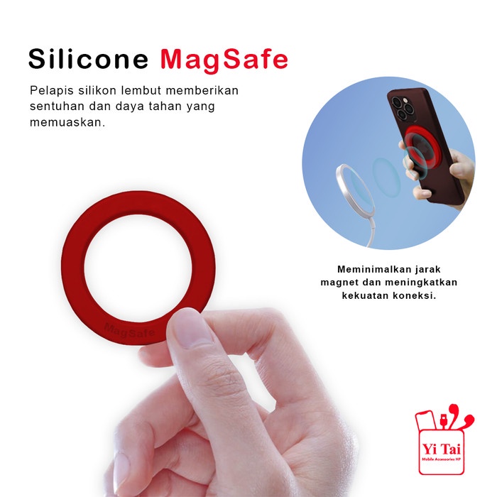 SILICONE STICKER MAGNETIC WIRELESS CHARGER / RING MAGSAFE MACARON