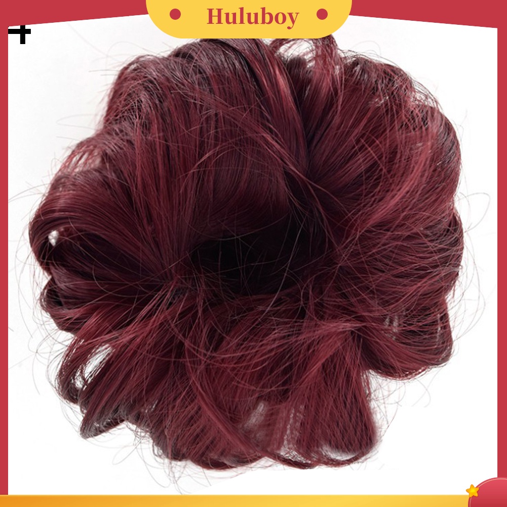 Wig Rambut Bun Chignon Ponytail Elastis Model Keriting Untuk Wanita