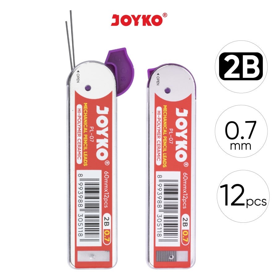 

Pencil Lead Joyko PL-07 / 2B / 0.7 mm Isi Pencil Mekanik