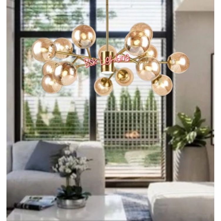 Lampu Gantung Modern Bola Gold/Lampu gantung minimalis molekul/lampu gantung modern minimalis kaca t