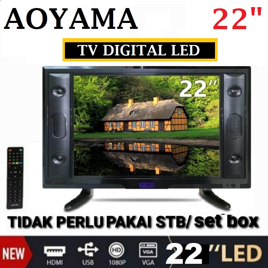 Tv LED Digital Aoyama 22 Inch DVB-T2 Full HD Bergaransi Resmi