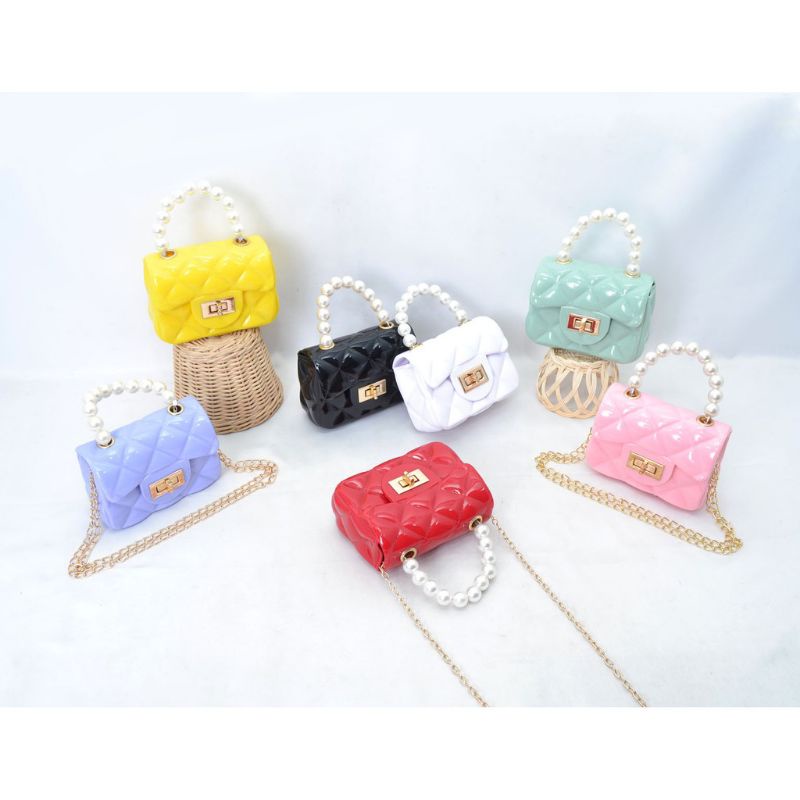 Tas selempang mini / Tas HandBag / Tas mutiara gaya Korea / tas jelly mini