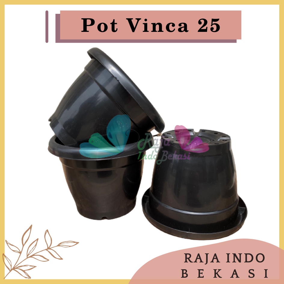 Pot Bunga Vinca 25 Polos Hitam Tanaman Hias Kuping Glory 25 Plastik  Pot 25 cm Lusinan Hitam Pot Bunga Hitam 20 22 25 30 32 35 | Pot Tanaman Hitam Plastik