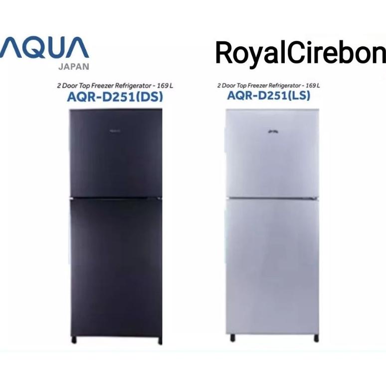 AT Kulkas 2pintu Aqua by Sanyo AQR-251 BLACK/SILVER UNTUK WILAYAH KOTA CIREBON HP