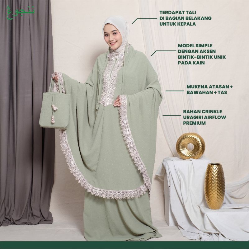 MUKENA DEWASA 2 IN 1 RAYON CRINKLE AIRFLOW PERLENGKAPAN SHOLAT WANITA FASHION