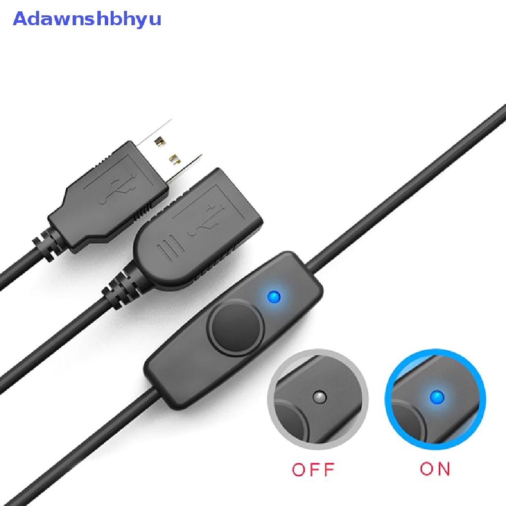 Adhyu Data Sync USB 2.0 Extender Cord Kabel Ekstensi USB Dengan Saklar ON OFF LED ID