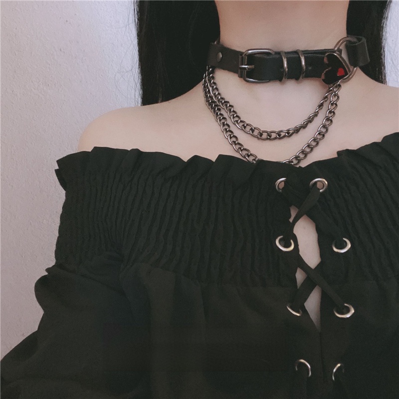 Kalung Choker Rantai Gaya Punk Untuk Wanita