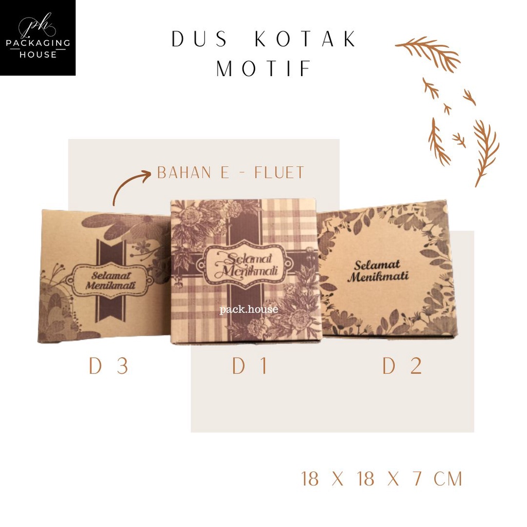 

Dus Kotak Motif 18 x 18 x 7 | Dus Kotak E - Fluet Motif 10 Pcs / Pack | Dus Kotak Hajatan |