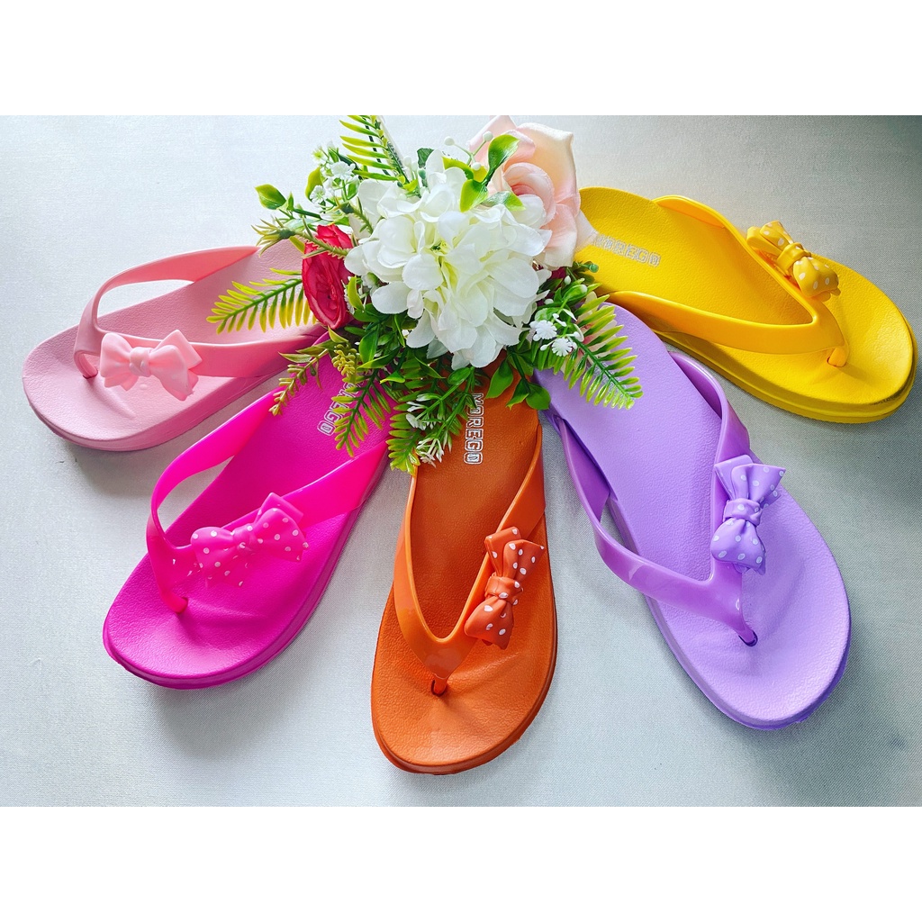Sandal Jepit Anak Perempuan Jelly Import "Pita" Size 30-34