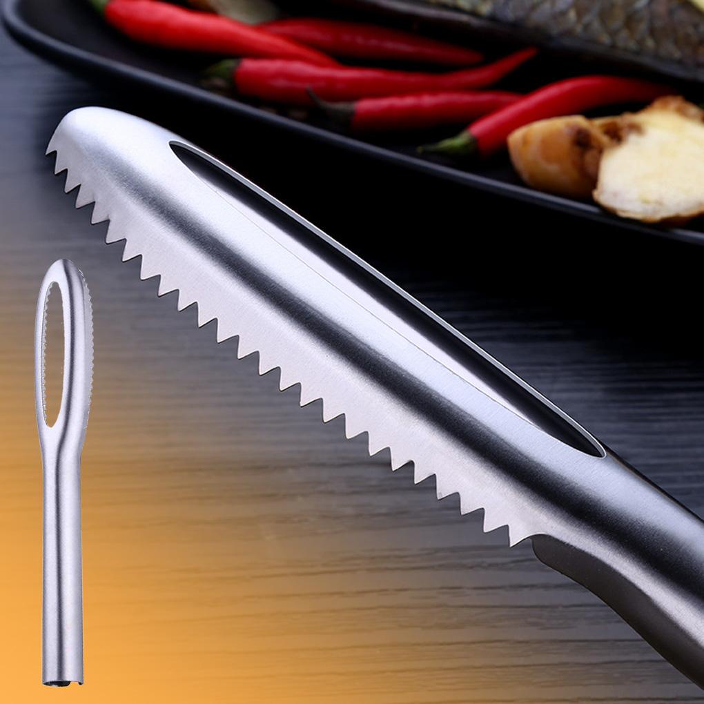 Stainless Fish Scaler Scale Remover Scraper Portable Seafood Penghilang Sisik Ikan Alat Dapur