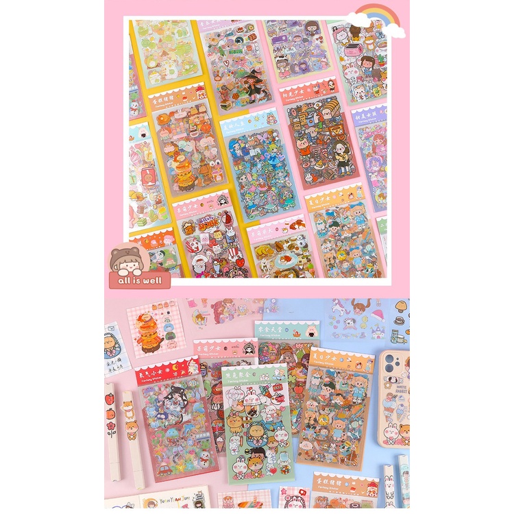 Stiker Sticker Setiker Wallsticker Walsetiker Wallstiker Mini Sticky Notes Note Message Japanese Korean Korea Lucu kartun girl finger Memo Label Mini Cute Pembatas Buku Books Diary Diari Anak Cewek Murah Bagus Lucu Mainan Tempelan HP @banyak