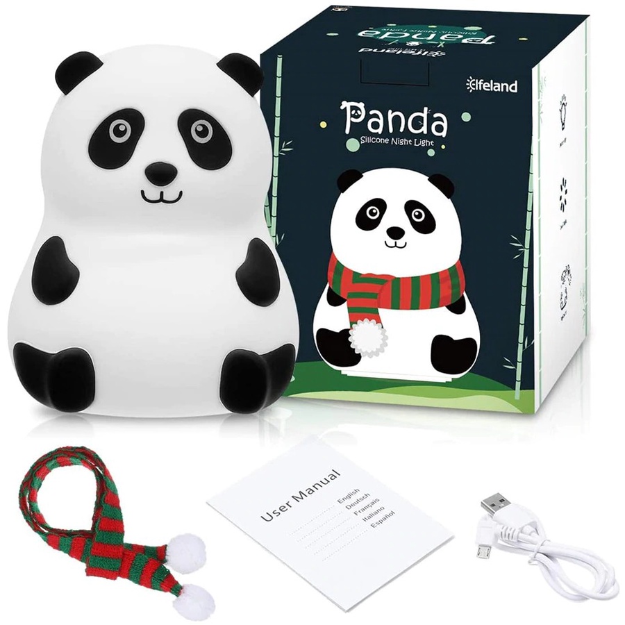 Free On Lampu Tidur LED Silicone Lamp Decoration Model Panda - White - 7RLL50WH