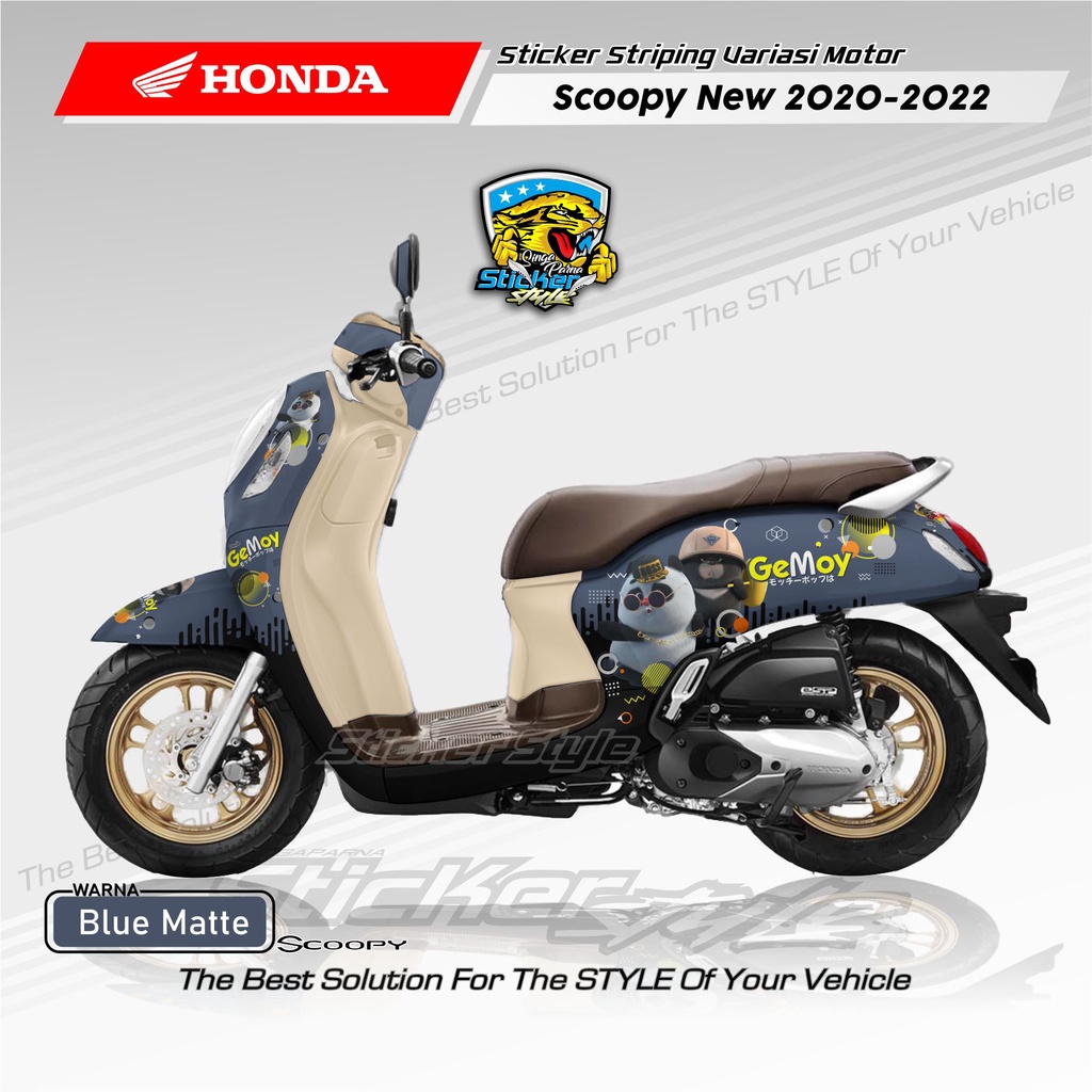 DECAL FULL BODY STIKER STRIPING VARIASI MOTOR SCOOPY NEW FI 2020/2022 KARAKTER KARAKTER MOTIF ANIMAS