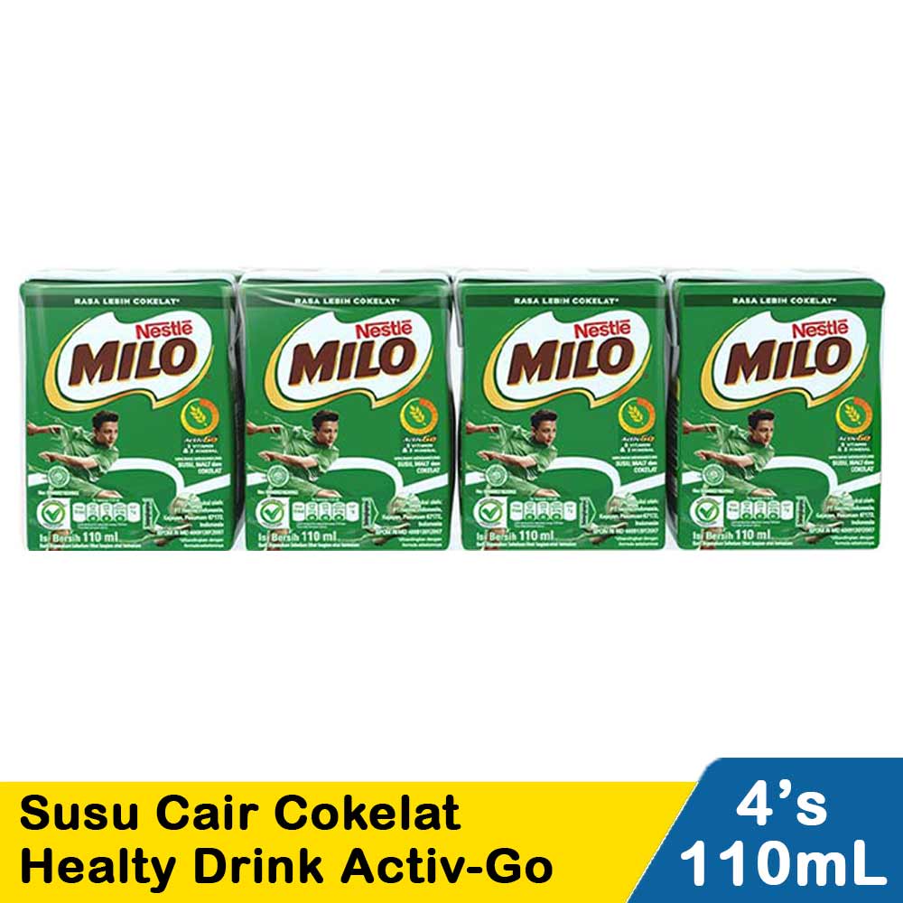 

Milo Healty Drink UHT Coklat 4 x 110 ml