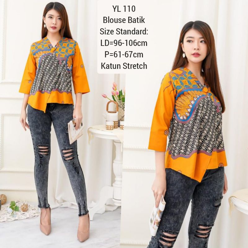 BLOUSE ASTI BATIK MODERN,  ATASAN CEWEK ETNIK,  618 BAJU FASHION WANITA MURAH 110