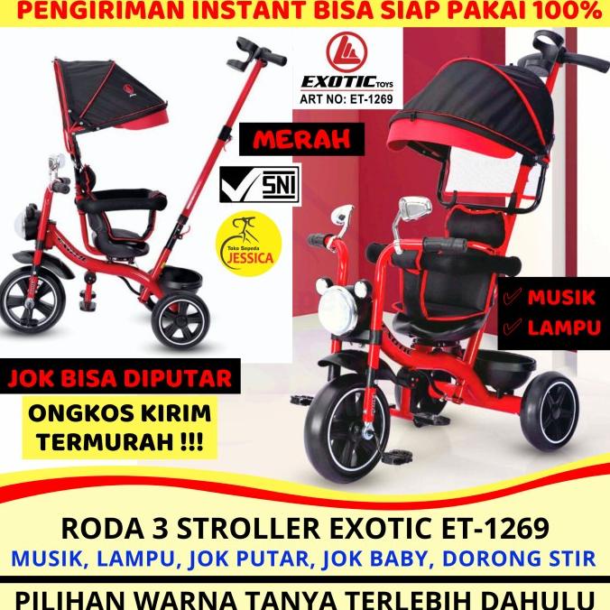 Sepeda Anak Roda 3 Tricycle Stroller Exotic Et-1269 By Pacific Et 1269 #Original