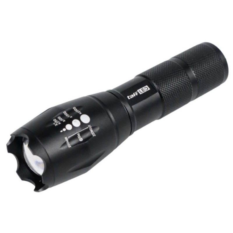 Senter LED TaffLED Tactical USB Rechargable Zoomable 10000 Lumens