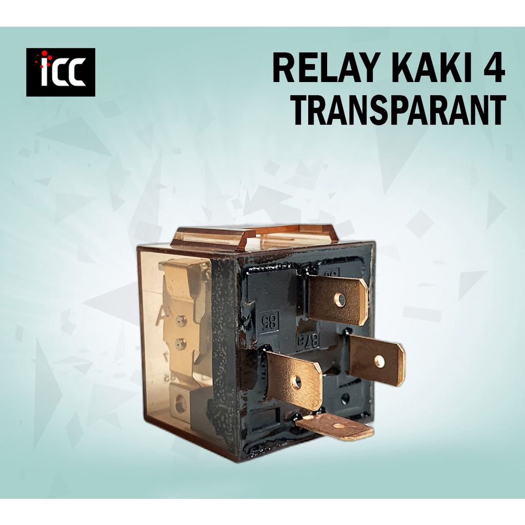 Relay Klakson Transparan Kaki 4 12V 80A Riley Relay Alarm Motor Mobil