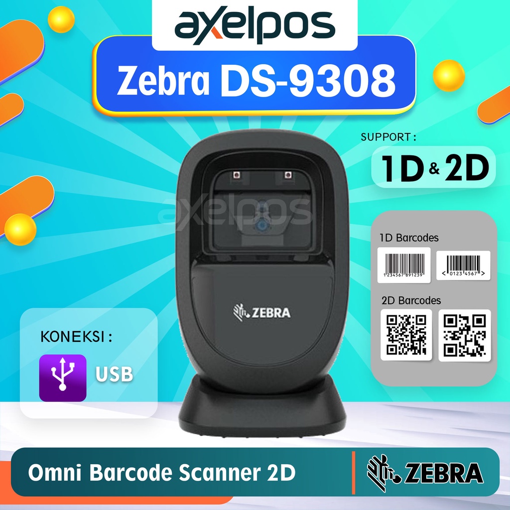 Omni Barcode Scanner Zebra DS9308 / DS 9308 / DS-9308 1D - 2D