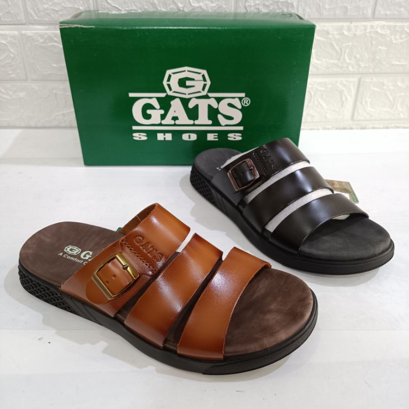 Sandal Kulit Gats Model Tali Tiga tipe LS 203 size 39-43 Original 100%