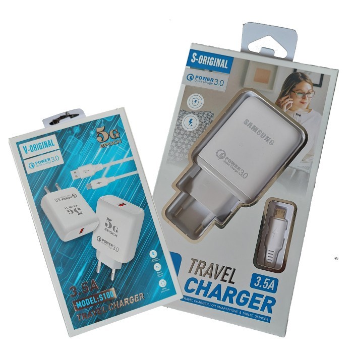 Charger Casan Branded S100 Micro USB 3.5A Real semua type