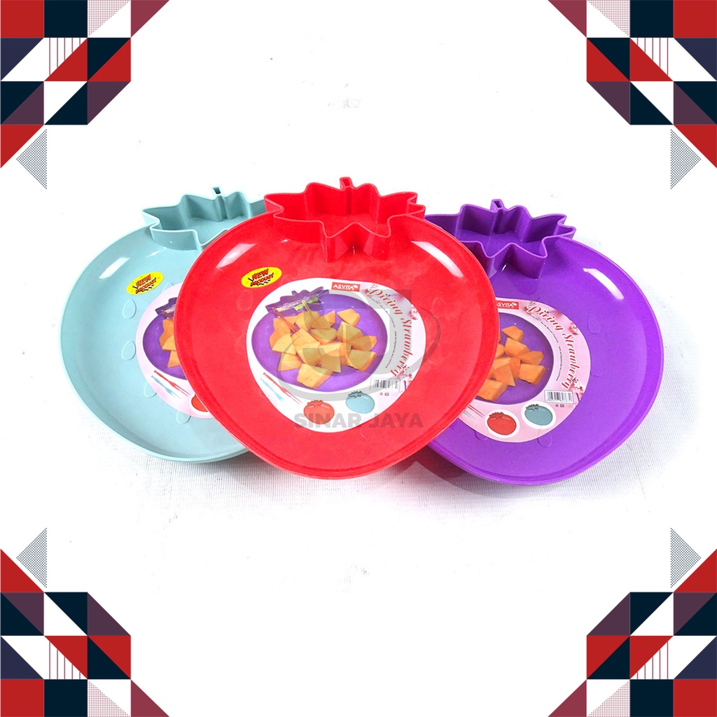 Piring Plastik/Piring Karakter/Piring Cantik/Piring Buah Strawberry PBS207