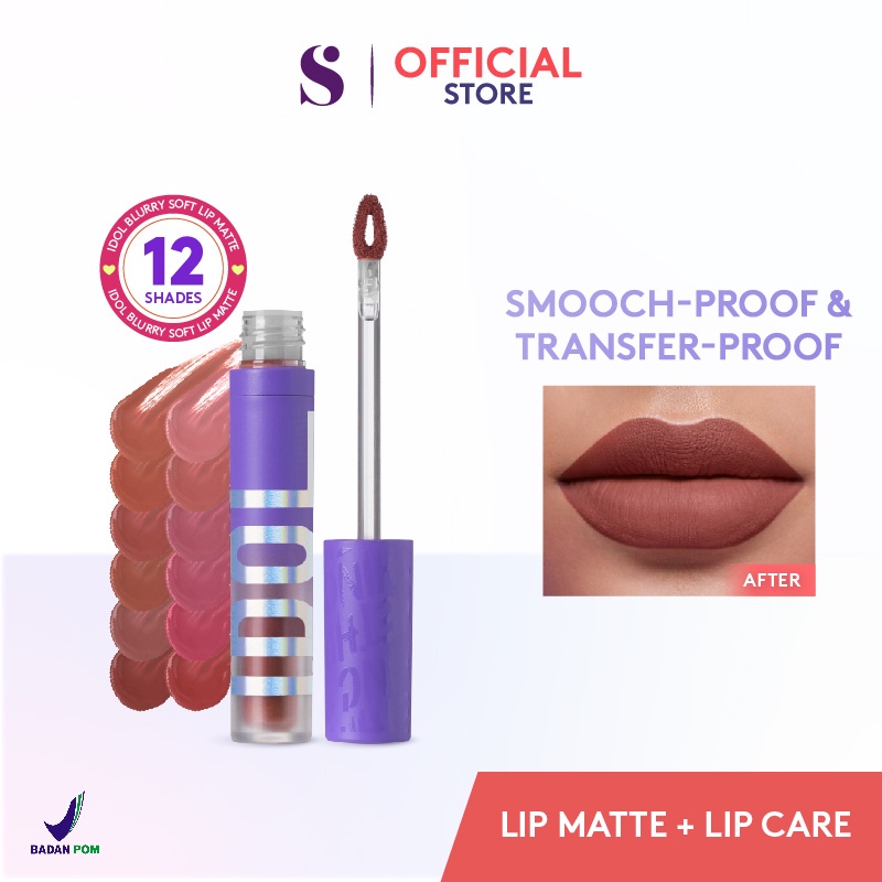SOMETHINC Idol Blurry Soft Lip Matte - Lip Cream Matte Warna yang Tahan Lama - Blow