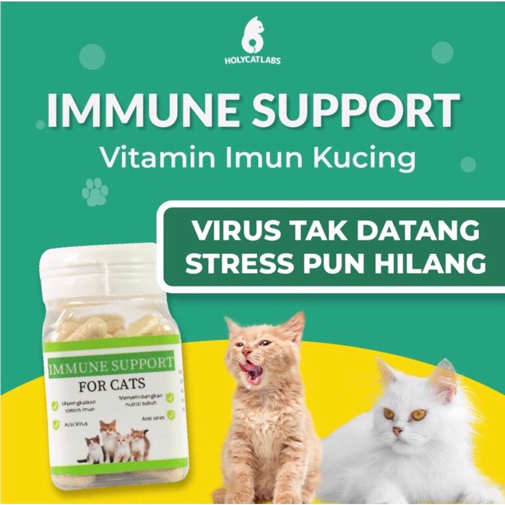 IMMUNE SUPPORT for cat 1 Kapsul Vitamin Kucing Meningkatkan Sistem Imun / imunitas Anti Virus