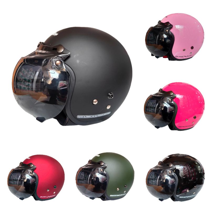 Helm Anak Retro Classic Polos Original JM