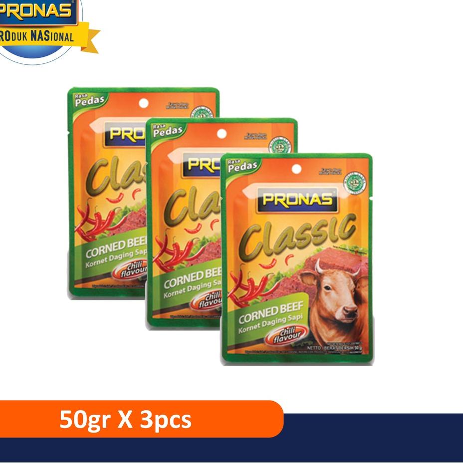 

Terbaru Pronas Kornet Sapi Sachet rasa Pedas 50 g bundling 3 pcs