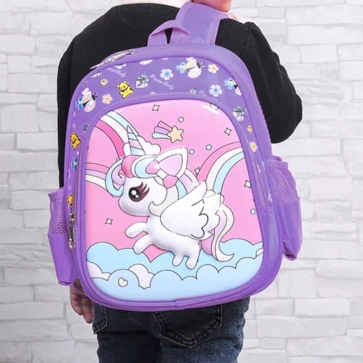 FLASH SALE 7.7 - RANSEL ANAK SEKOLAH SD SMP SMA MOTIF UNICORN WARNA LUCU PINK DAN UNGU - BACK TO SCHOOL BUAT SEMANGAT