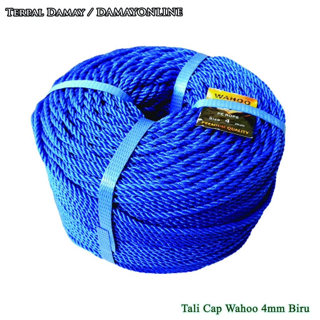 

Tali Tambang PE Cap Wahoo 4mm Biru / Rol ( Harga Per Rol )