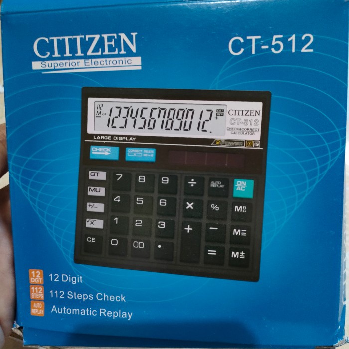 

STOK TERBATAS Kalkulator 12 Digit Calculator Alat Hitung Citizen Type CT512