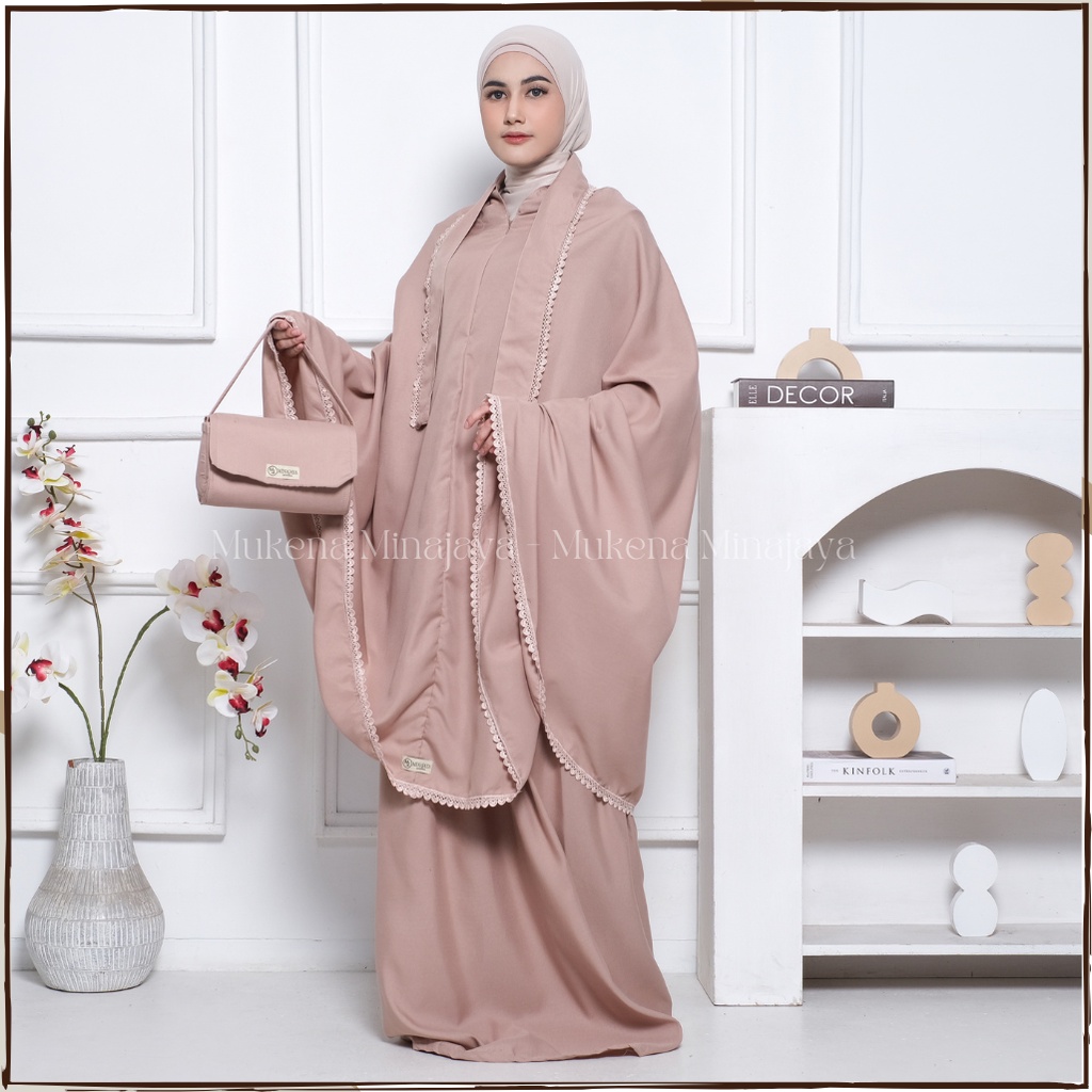 MINAJAYA - Mukena Lesty Dewasa 3 In 1 Renda Gyper Mewah Traveling Bahan Katun Premium Fashion Mukenah Muslim Terbaru