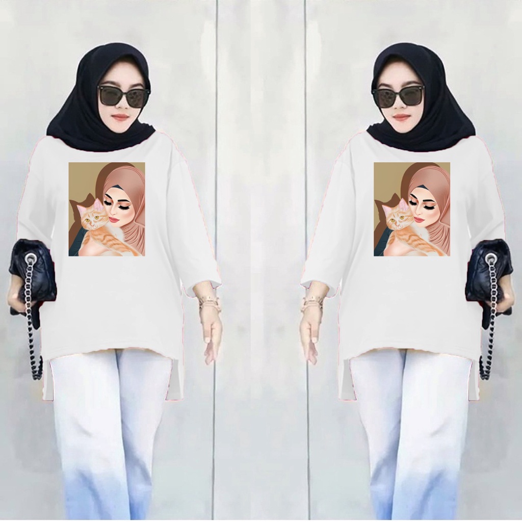 GSC - Long Tunik ANIME 032 / Tunik wanita jumbo / Tunik kaos viral / Tunik motif anime / Tunik panjang / Tunik wanita hijab terbaru