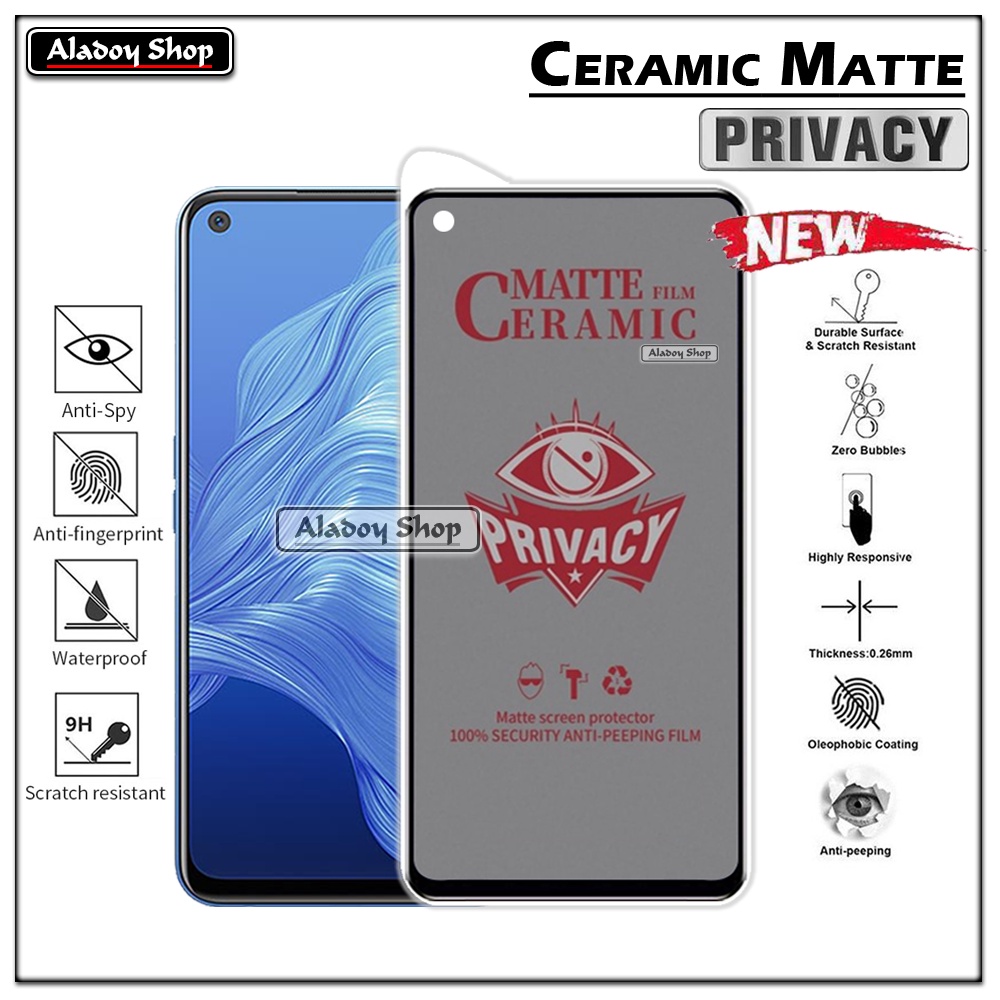 Tempered Glass Anti SPY Realme 7 Anti Gores Privacy + Tempered Glass kamera dan Skin Carbon