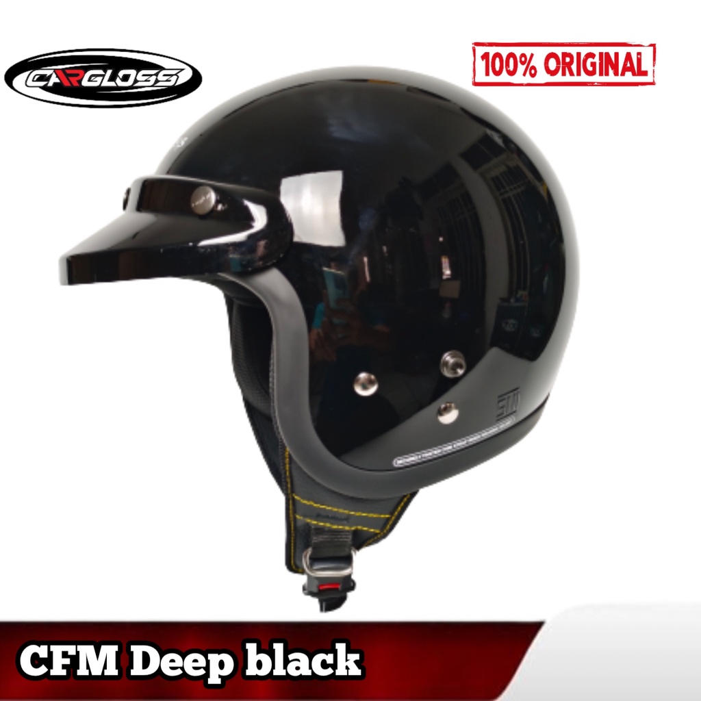 HELM CARGLOSS CFM ORIGINAL DEEP BLACK / HITAM GLOSSY