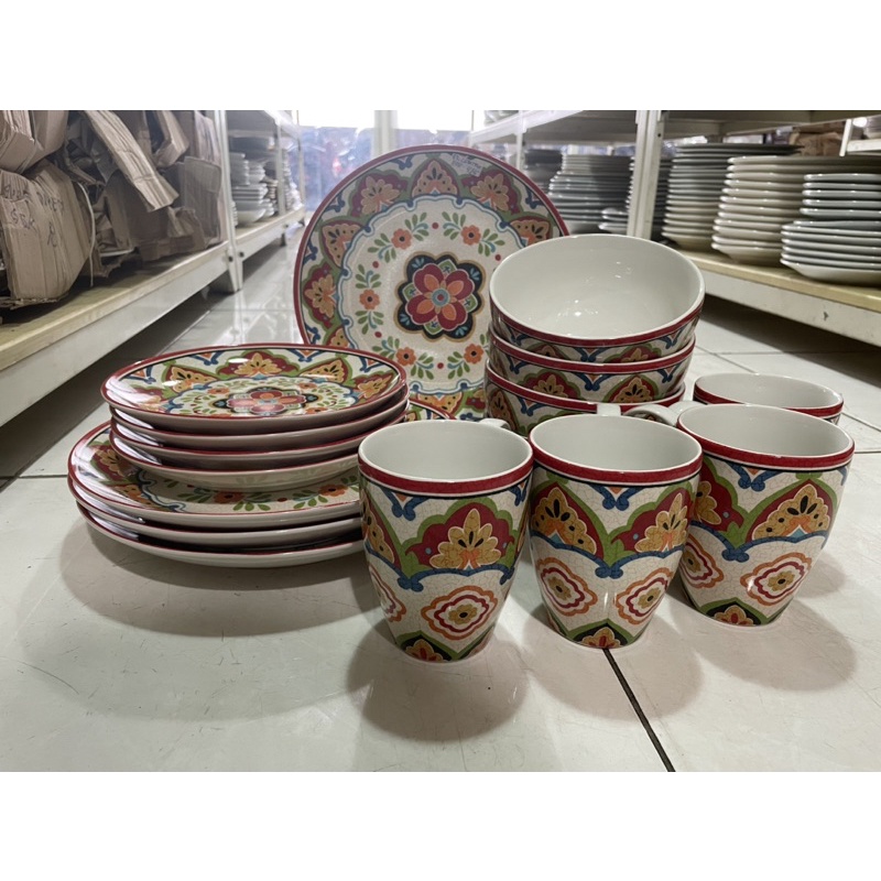 dinner set sango kb 16 pcs + bubble wrap