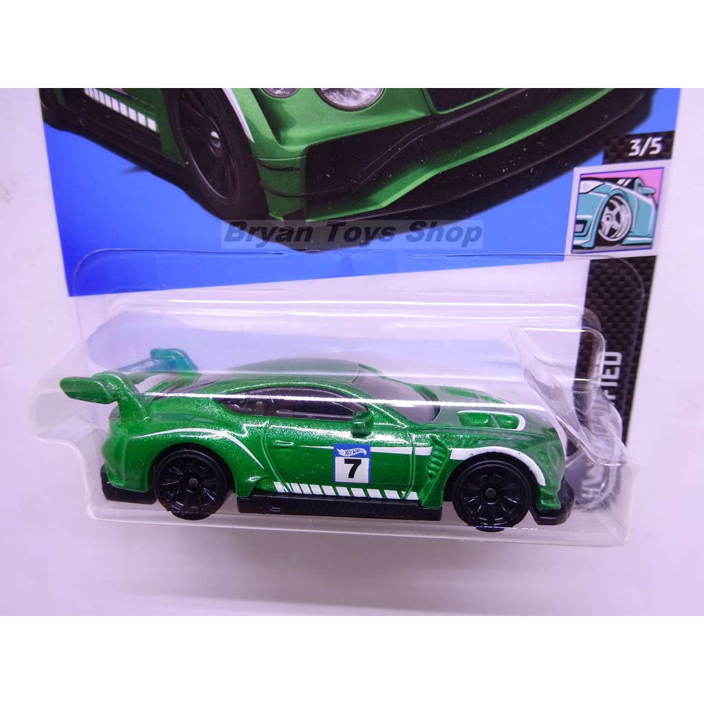 Hot Wheels 2018 Bentley Continental GT3 Hijau Tua No. 7