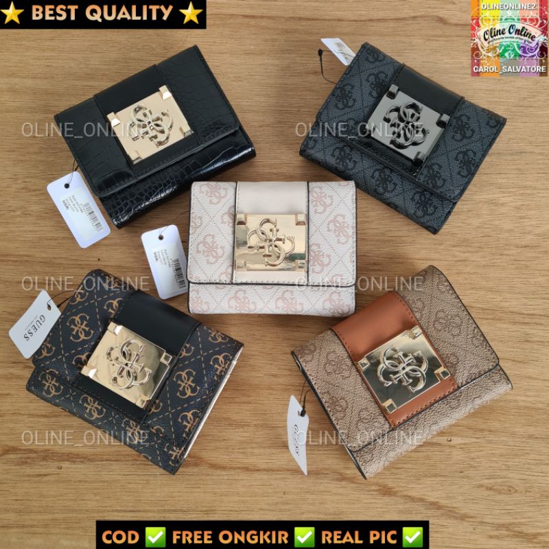 BIG SALE 6.6 DISKON Dompet lipat wanita logo city trifold 4 warna sintetis 12 slot kartu muat koin logam size small sampai medium large wanita