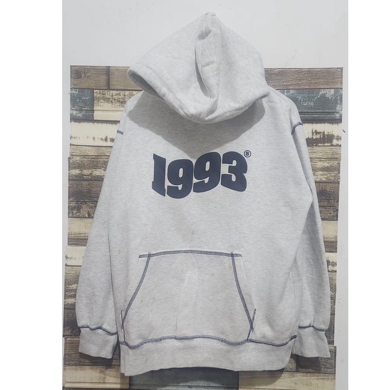 Hoodie 1993 Studio  Streetwear Korea Light Gray ( Size L )